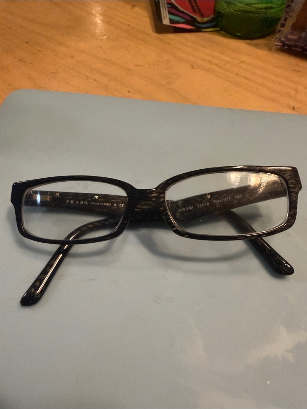 Prada Black Rectangular Men’s Eyeglass Frames